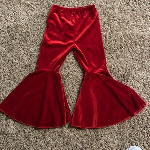 Velvet red bell bottoms
